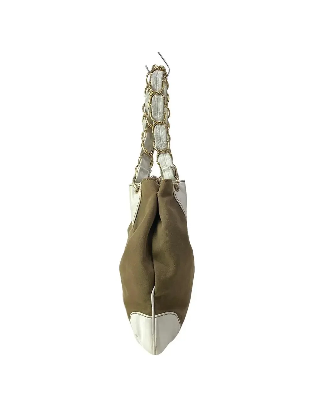Chanel Khaki Cream Canvas Leather #304192C10B